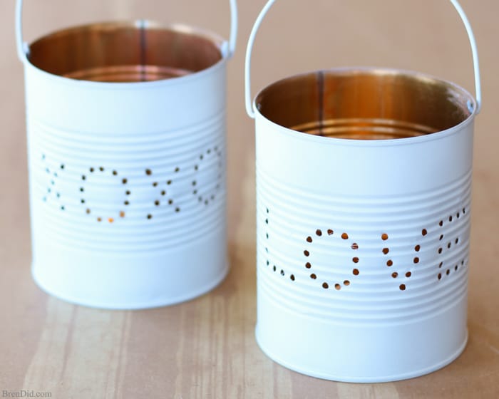 Upcycled Craft Idea: Valentine Tin Lantern - Bren Did
